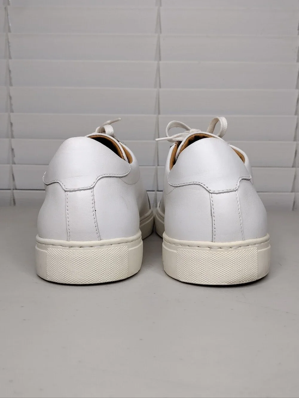 Suitsupply White Leather Low-Top Lace-Up Sneakers Sz 11